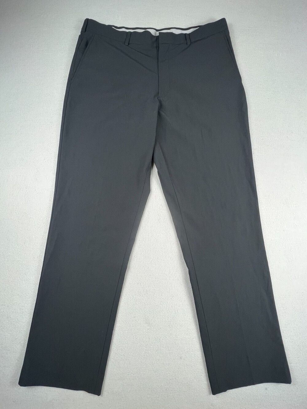 Walter Hagen Mens Golf Pants 38x32 Black Performance Flat Front Straight Leg